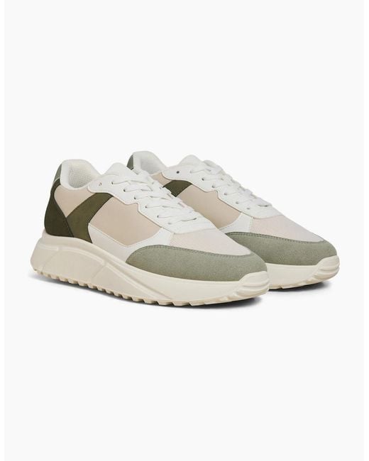 Jack & Jones White Aspire Runner Polyurethane Seagrass Bronze Trainers for men