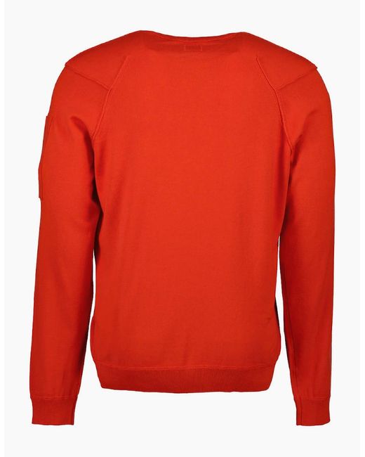 C P Company Red Sea Island Knitted Lens Jumper for men
