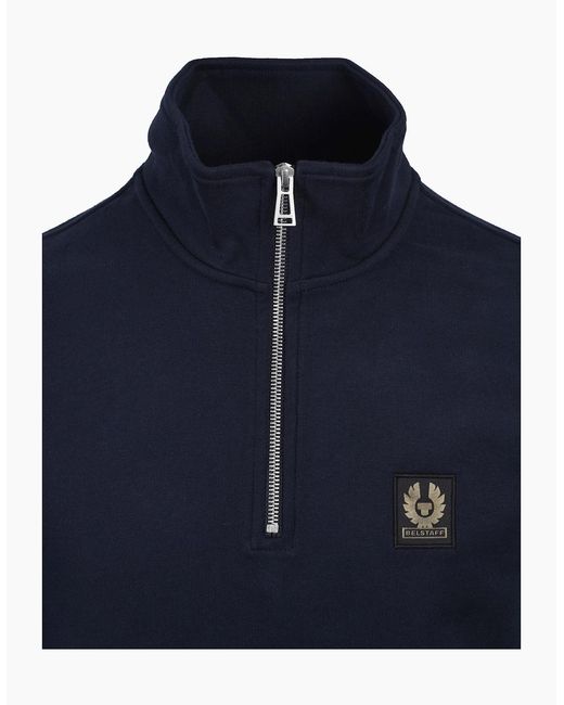 Belstaff Blue Half Zip Sweatshirt Dark Ink for men