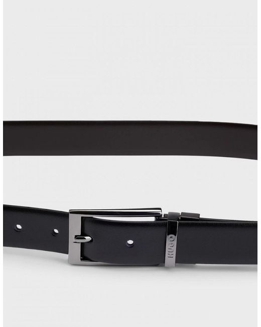 Boss Black Hugo Elvio Reversible Leather Belt With Branded Keeper Nos for men