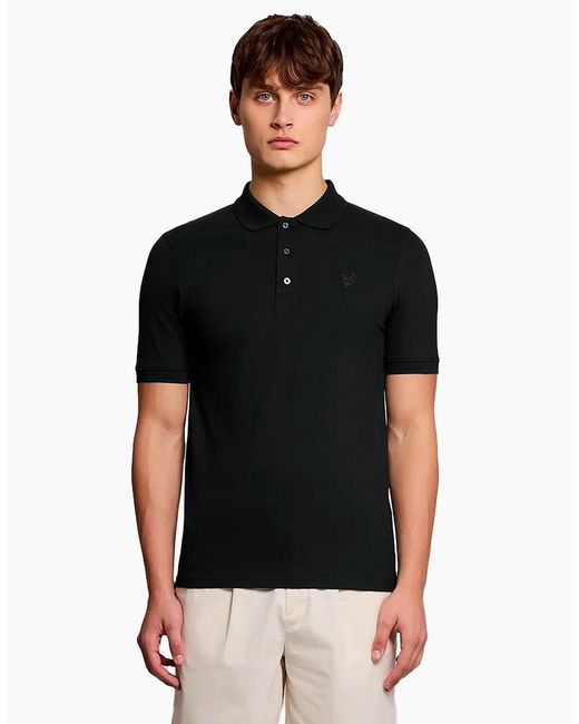 Lyle & Scott Black Lyle & Scott Superfine Polo Shirt Jet for men