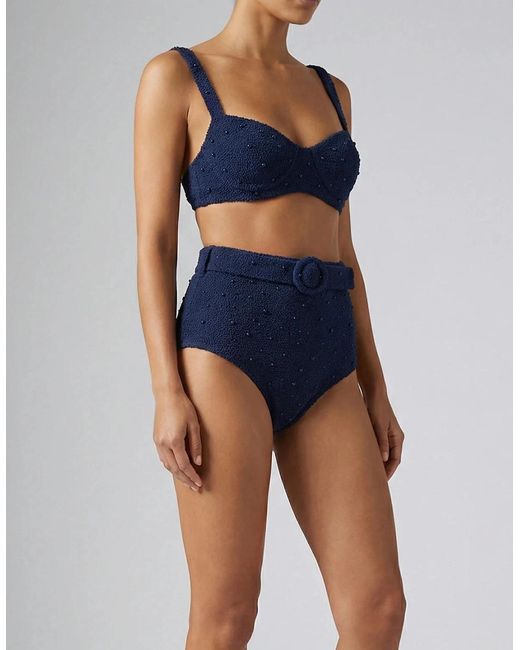 Oceanus Blue Heidi Hand Beaded Bikini Top