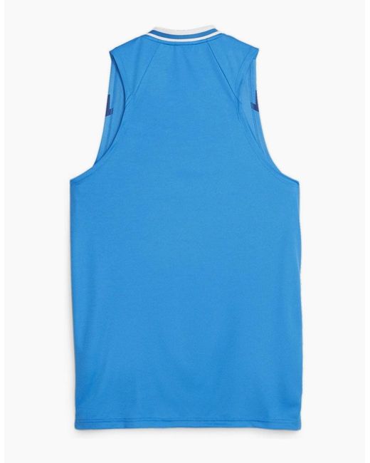 PUMA Blue Hoops Team Game Performance Basketball Jersey for men