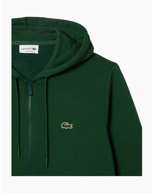 Lacoste Green Fleece Hoodie Zip Up Cotton Hoody for men