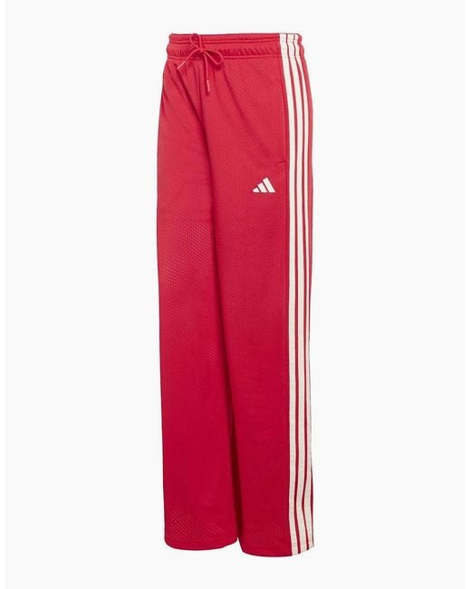 Adidas Red Open Hem Woven Tracksuit Joggers
