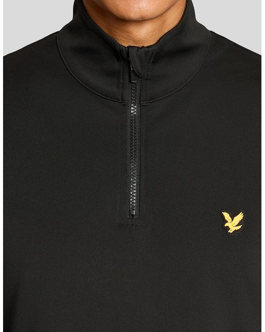 Lyle & Scott Black Performance 1/4 Zip Midlayer for men