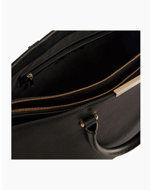 Ted Baker Black Rousaly Bar Detail Large Leather Tote