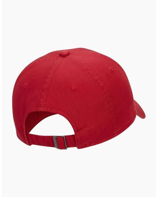 Nike Red H86 Adjustable Curved Brim Dad Cap for men