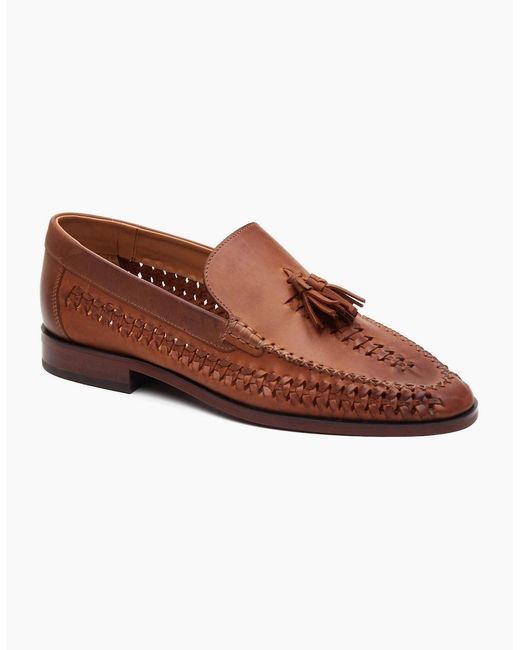Base London Brown London Bracken Leather Tan Loafers for men