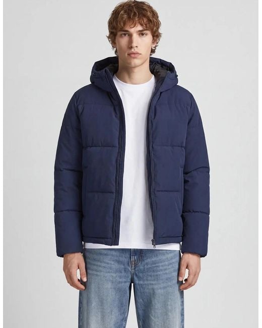 Jack & Jones Blue Puffer Jacket Sky Captain for men