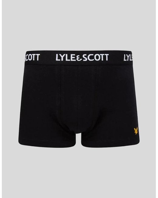 Lyle & Scott Black 3 Pack Basic Core Trunks for men