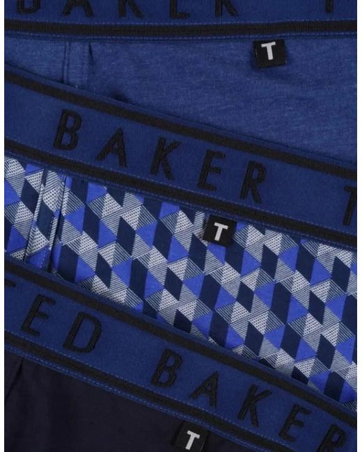 Ted Baker Blue 3-Pack Geo Print Boxer Briefs for men
