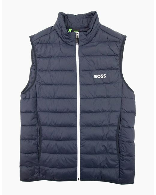 Boss Blue V Thor Logo Detail Water Repellent Gilet 402 for men