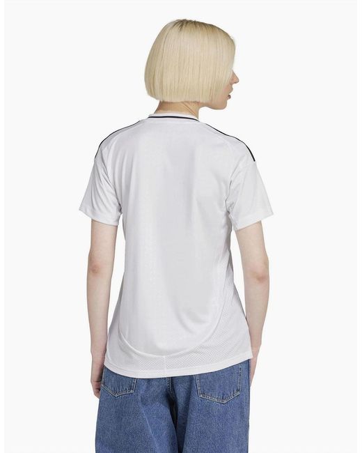 Adidas White Jersey Raglan Sleeve V-Neck Competition T-Shirt