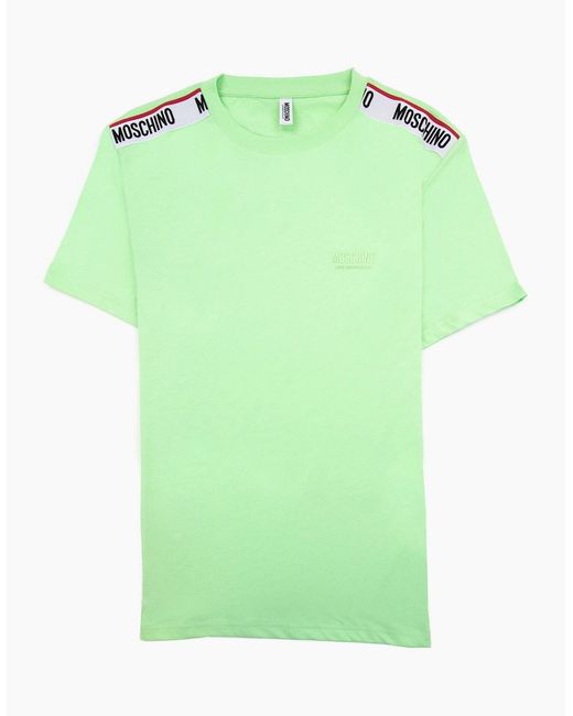 Moschino Green Underwear Tape Logo T-Shirt 0449 for men