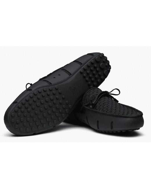 Swims Black Woven Driver Loafer for men