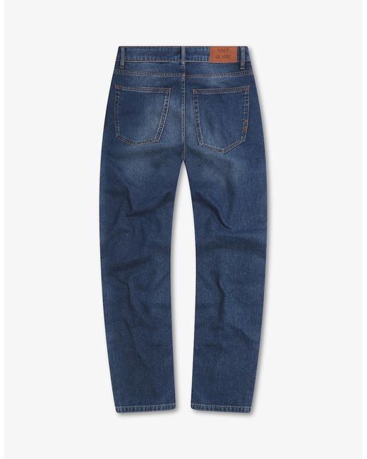 Vingt Quatre Denim Blue Vingt Quatre Taper Fit Mid Jeans for men