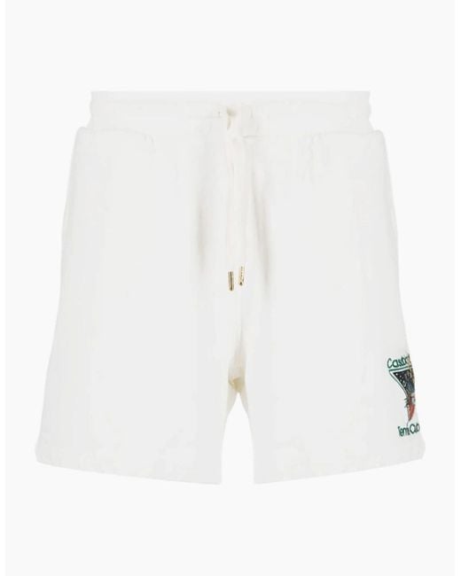 Casablanca White Tennis Club Cotton Shorts for men