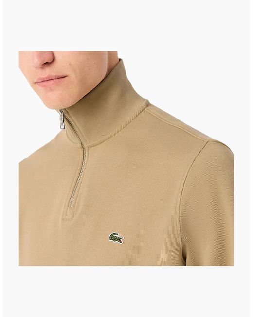 Lacoste Green Sweatshirt High Neck Interlock Sweatshirt Cotton Sportswear Jumper for men