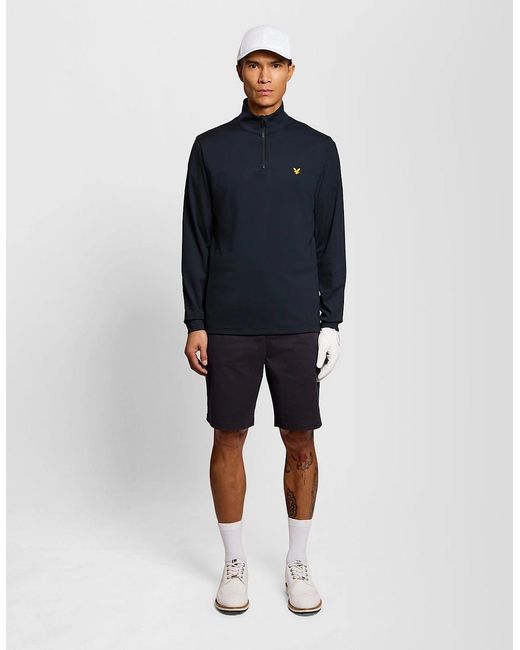 Lyle & Scott Blue Performance 1/4 Zip Midlayer for men