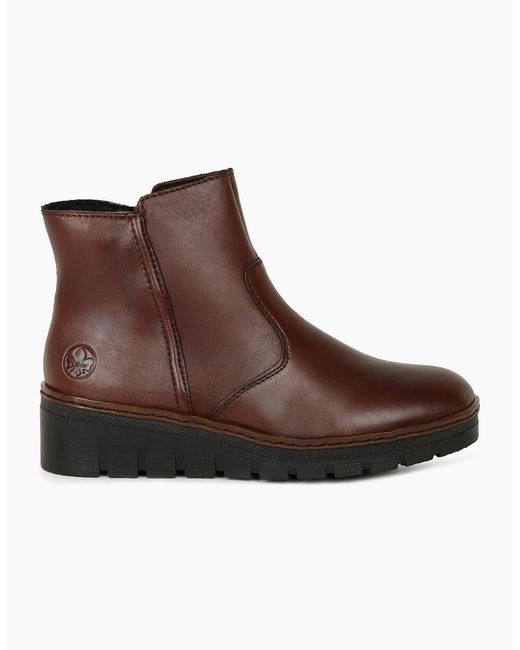 Rieker Brown Capital Ankle Boots
