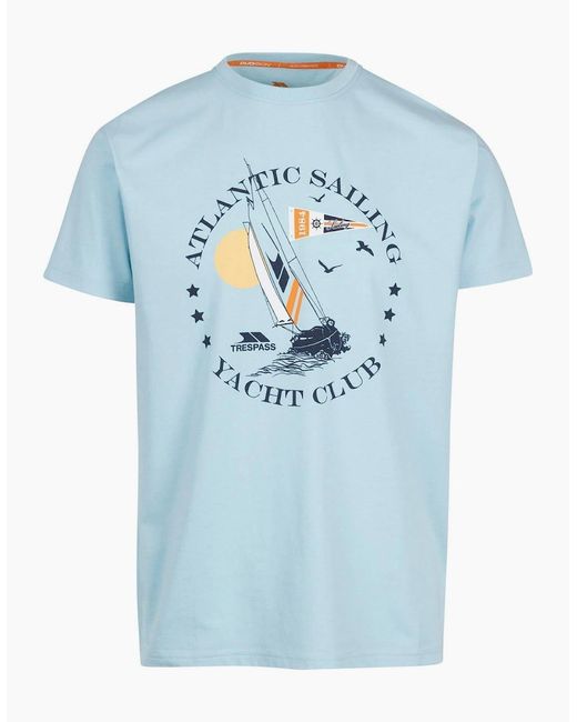 Trespass Blue Lettering Graphic Crew Neck Short Sleeve T-Shirt for men