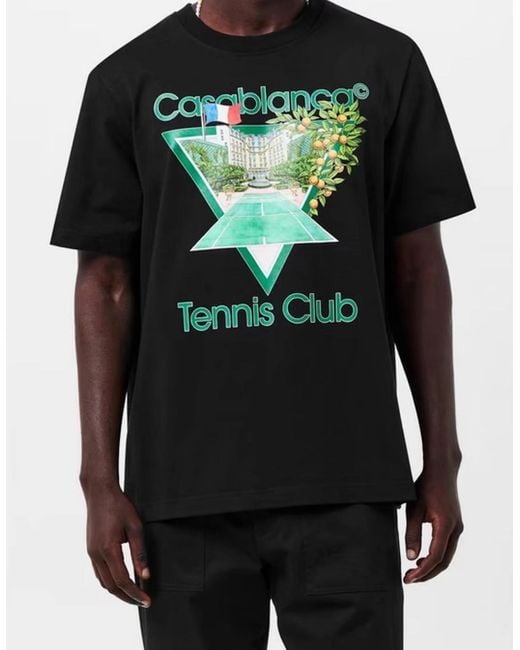 Casablanca Black Tennis Club Icon Tee