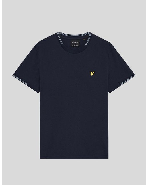 Lyle & Scott Blue Fine Cotton Tipped T-Shirt for men