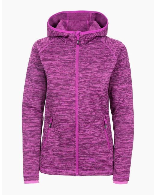 Trespass Purple Fleece Heathered Full Zipper Bound Cuff Jacket