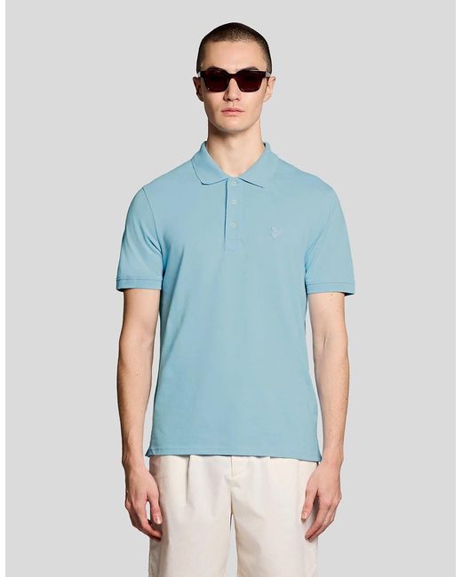 Lyle & Scott Blue Superfine Cotton Polo Shirt for men