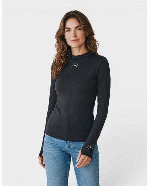 Stella McCartney Blue Adidas Long Sleeved Logo Top