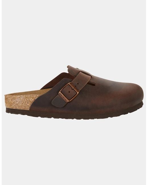 Birkenstock Boston Brown Soft Footbed Oiled Leather Clogs