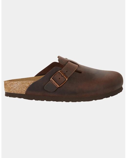 Birkenstock Boston Brown Soft Footbed Oiled Leather Clogs
