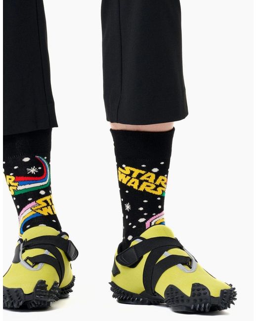 Happy Socks Black Star Wars Title Socks