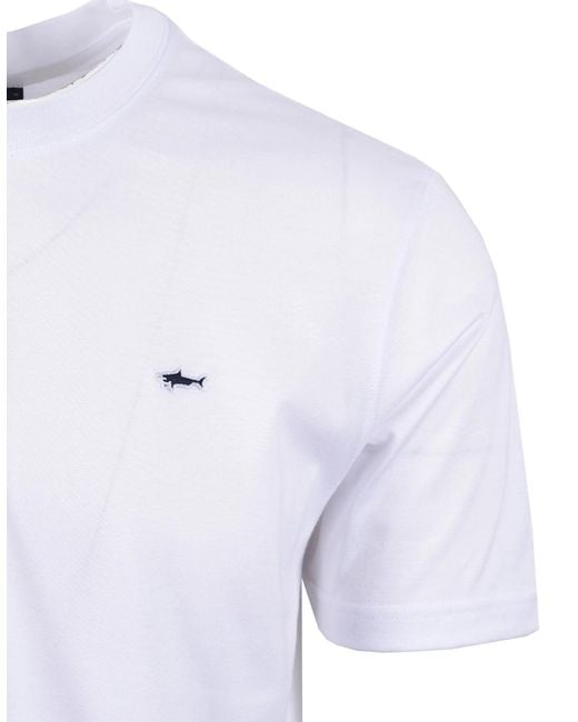 Paul & Shark White Paul And Shark Badged T-Shirt for men