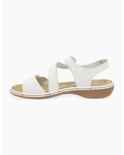 Rieker White Sphere Riptape Sandals