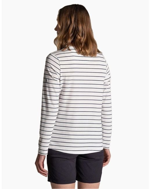 Craghoppers Gray Ladies Akona Striped Nosilife Long-Sleeved T-Shirt
