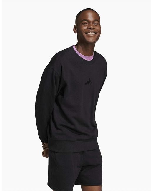 Adidas Black A Szn Ft Crw Sweatshirt for men