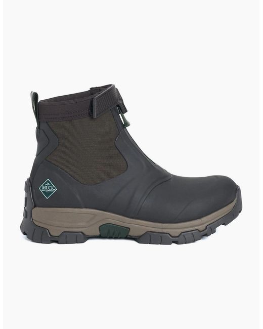 Muck Boot Black Apex Mid Zip Short Wellingtons for men