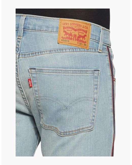 Levi's Blue Levi's 65504 Jeans Original Riveted Stretch Skinny Straight Fit Denim Pants for men