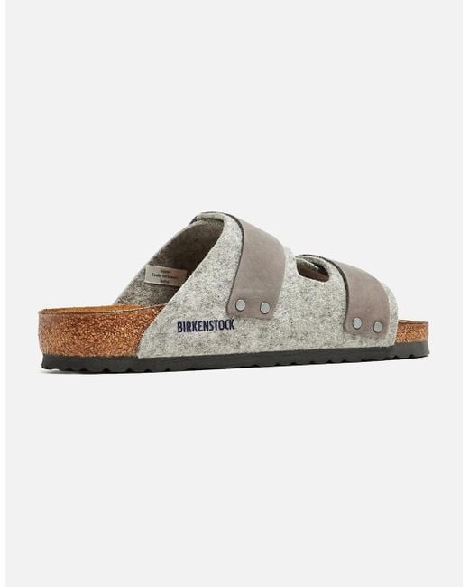 Birkenstock Gray Uji Leather & Textile Sandals for men