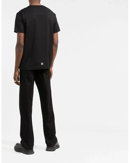 Givenchy Black College Embroidered T-Shirt for men