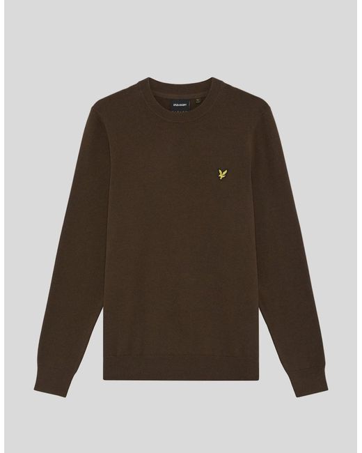 Lyle & Scott Brown Cotton Crew Neck Jumper for men