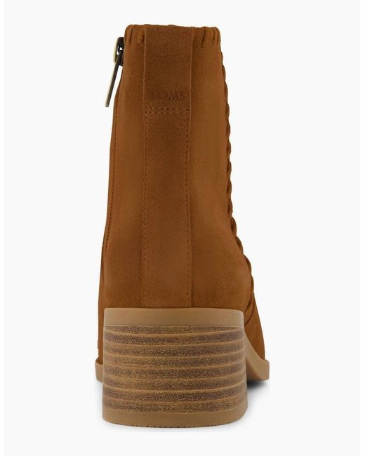 TOMS Brown Delilah Heeled Suede Tan Heeled Ankle Boots