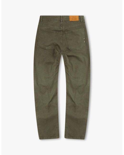 Vingt Quatre Denim Green Vingt Quatre Taper Fit Garment Dye Jeans for men