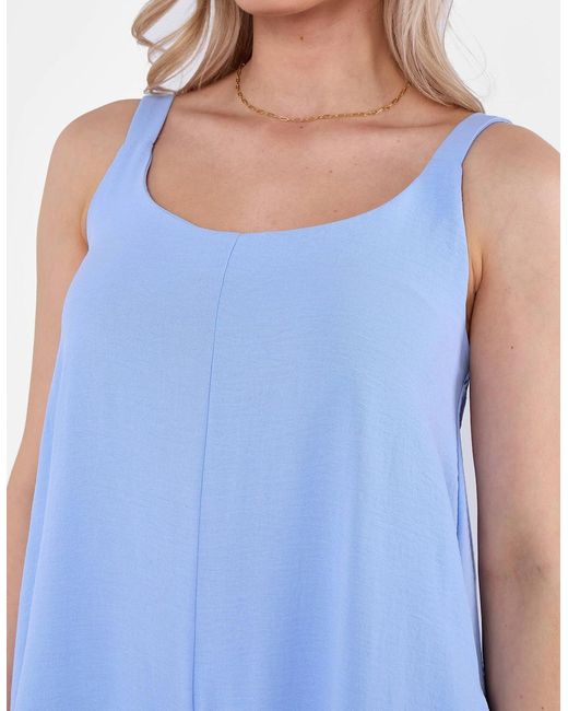 Gini London Blue Air Flow Strappy Wide Leg Jumpsuit