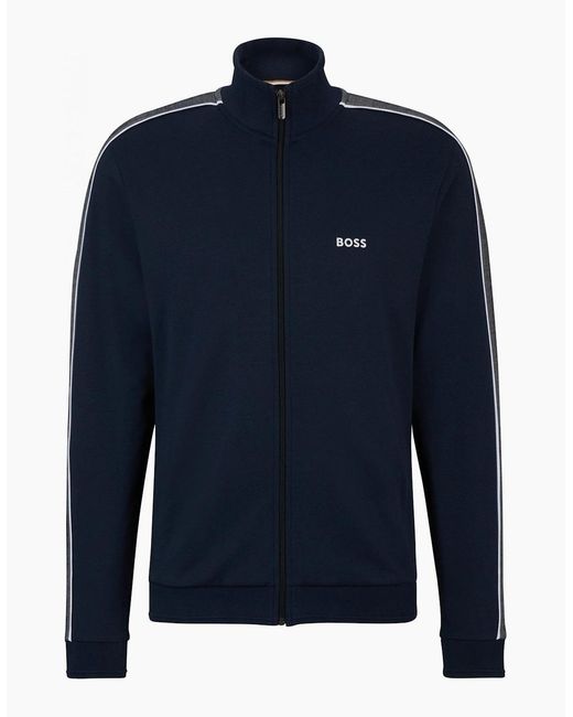 Boss Blue Dark Zip Through Tracksuit Jacket for men