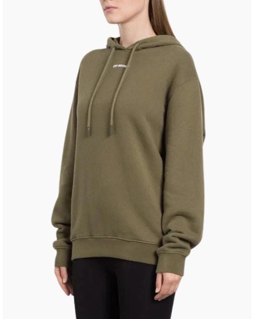 Off-White c/o Virgil Abloh Green Flock Chine Flower Arrow Military Hoodie