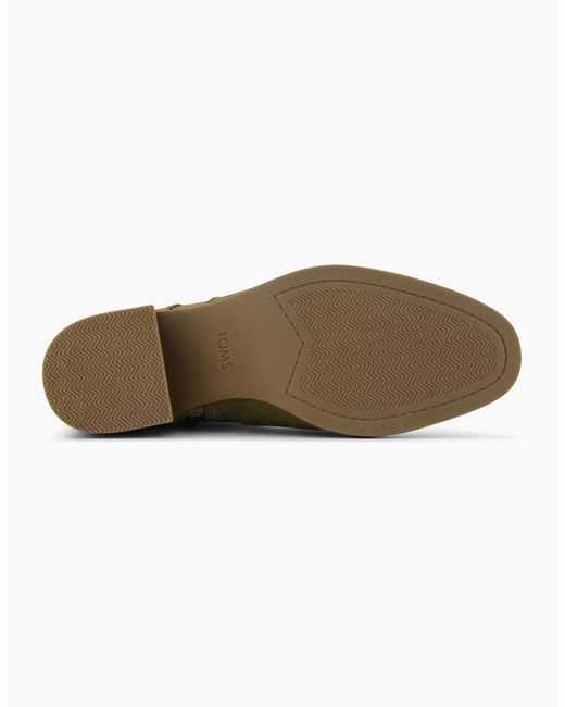TOMS Green Delilah Heeled Suede Khaki Heeled Ankle Boots