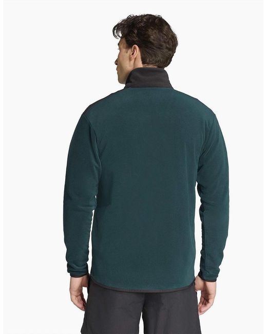 Adidas Blue Colour Block Full Zipper Zip Neck Bound Cuff Jacket for men